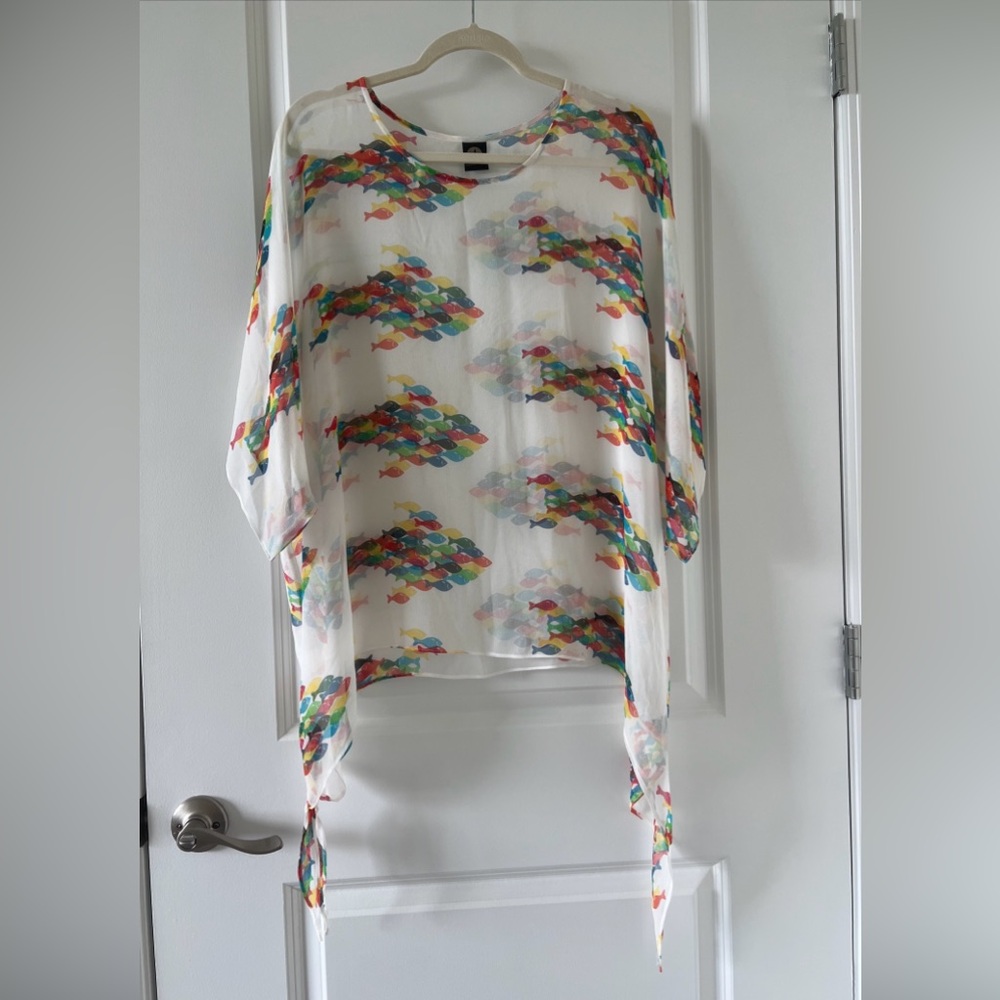 Cocoon art to wear 100% silk Sheer Women's kimono/Top S/M great